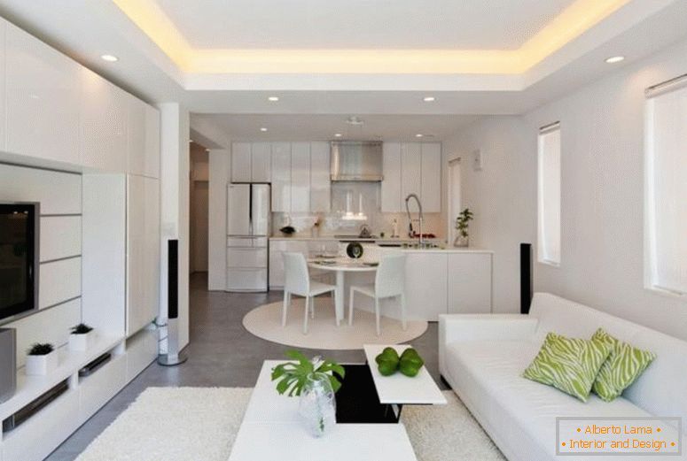 bela kuhinja-dnevna soba-ideje za oblikovanje-ki se nanašajo na dnevno sobo in kuhinjo kombinirano oblikovanje zamisli za preoblikovanje kuhinja-in-bivalne-predelne stene