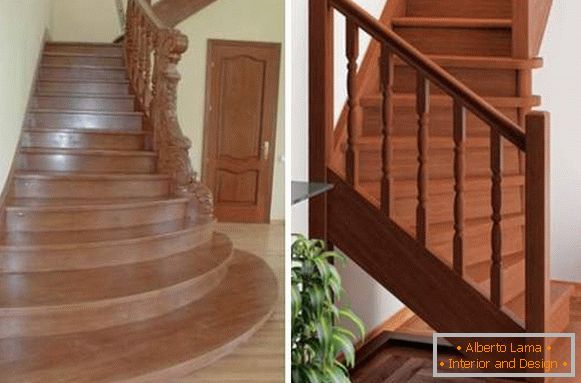 Katere so lesene stopnice v zasebni hiši - fotografije v različnih stilov