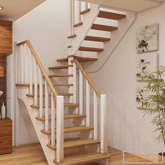Vrste stopnic v zasebni hiši v obliki in materialu