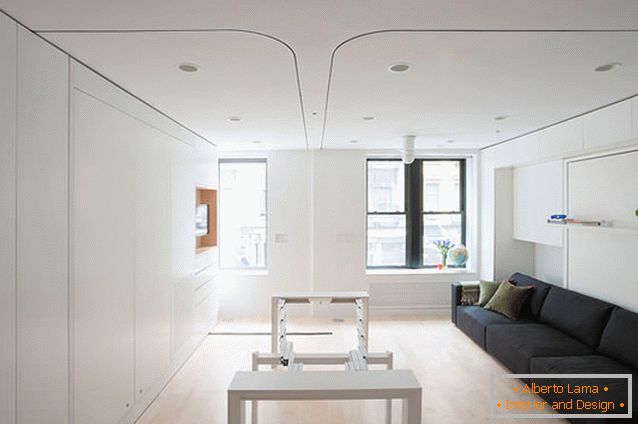 Notranji multifunkcionalni transformator stanovanja v New Yorku