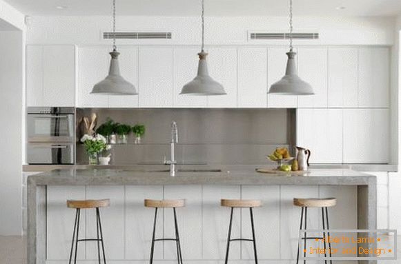 Красinвые кухнin 2016 - белая кухня в современном стinле