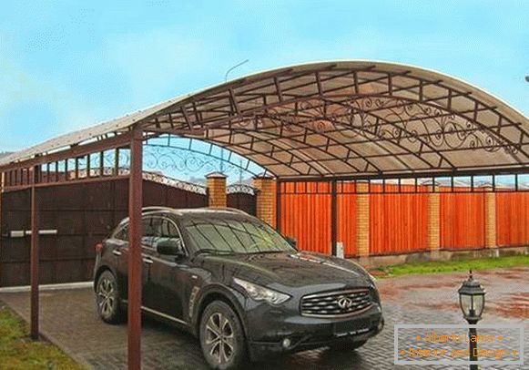 Stacionarne platnene strehe za avtomobile iz polikarbonata, foto 1