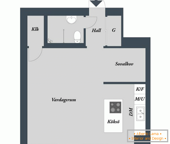 Načrt luksuznega majhnega apartmaja