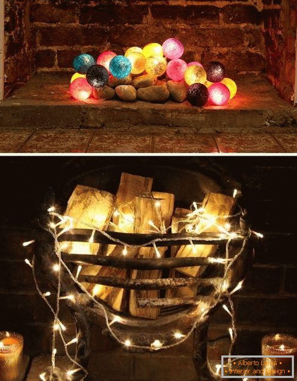 LED žarnice in običajni kot dekor kamina