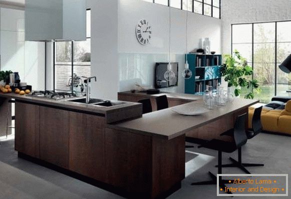 Ultra moderna kuhinja in dnevna soba design