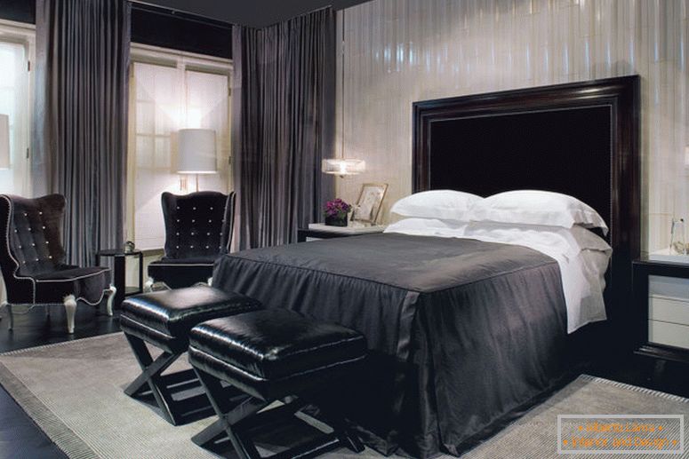 oblikovanje notranjih spalnic v črni barvi1