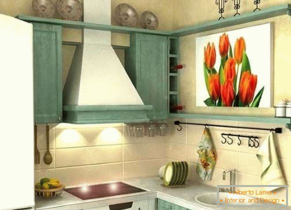 Notranjost zasebne hiše kuhinje - kako premišljevati o oblikovanju z lastnimi rokami