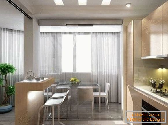 Moderna notranjost jedilnice kuhinja v zasebni hiši- идеи планировки