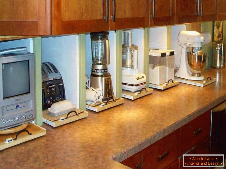 Zložljive police za kuhinjske aparate