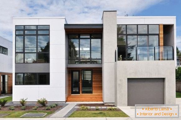 Lepe fasade zasebnih hiš - fotografije hiš iz betona