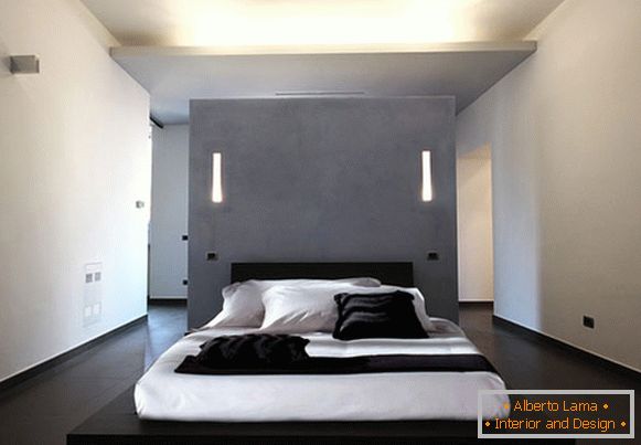Elegantna predelna stena v notranjosti spalnice