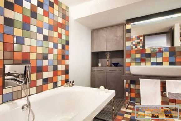 Večbarvna kopalnica ploščice fotografija design