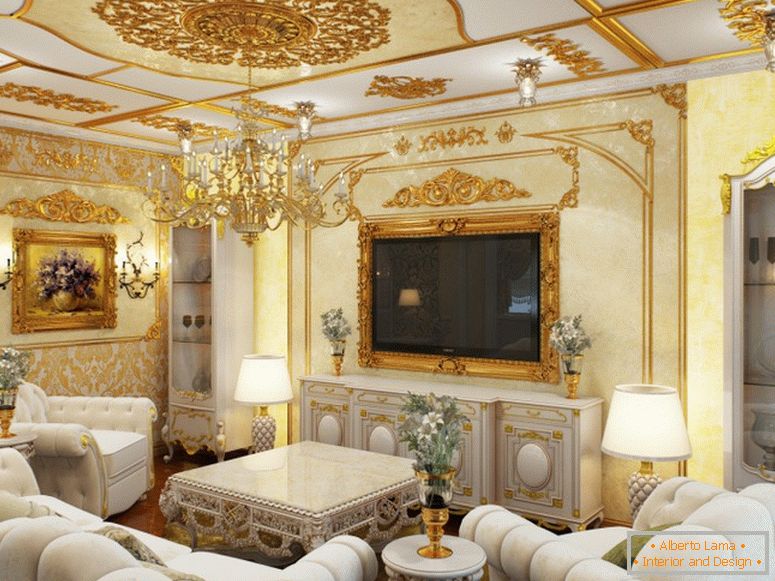 Gost soba je urejena v najboljših baročnih slogih.