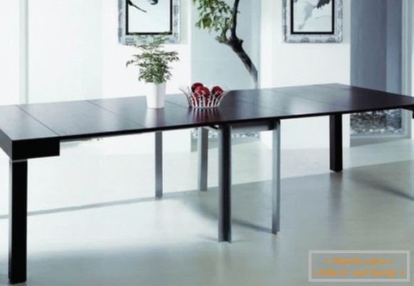 zložljiva mizična konzola črna v oblikovanju dnevne sobe