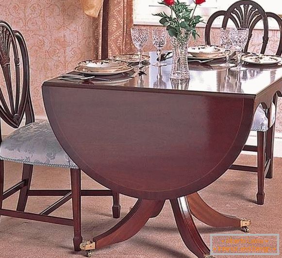 zložljiva ovalna jedilna miza