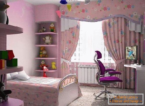 zavese v otroški sobi za dekle, fotografija 24