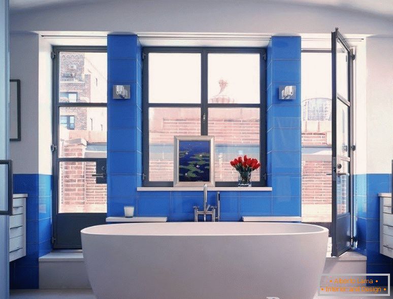 Uporaba modre barve v dekoraciji kopel