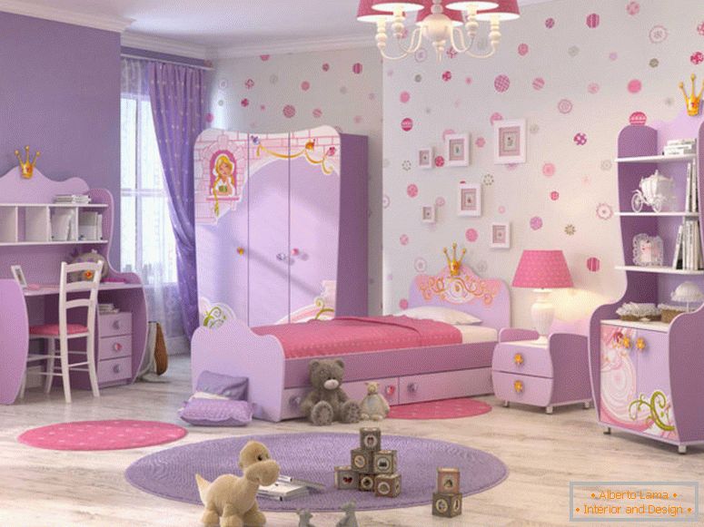 možnosti-dekoracija-otroška soba-v-lila-barva1