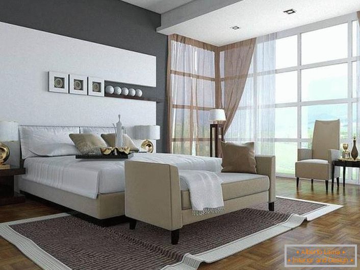 Tako je pravilno izbrano pohištvo pravokotne in kvadratne oblike v visokotehnološkem slogu.