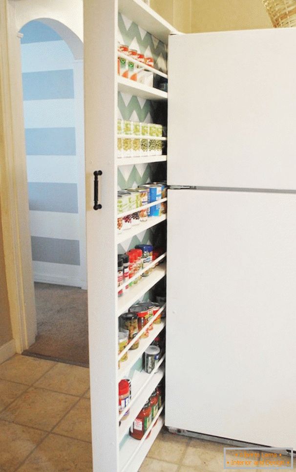Prostor za shranjevanje za hladilnikom