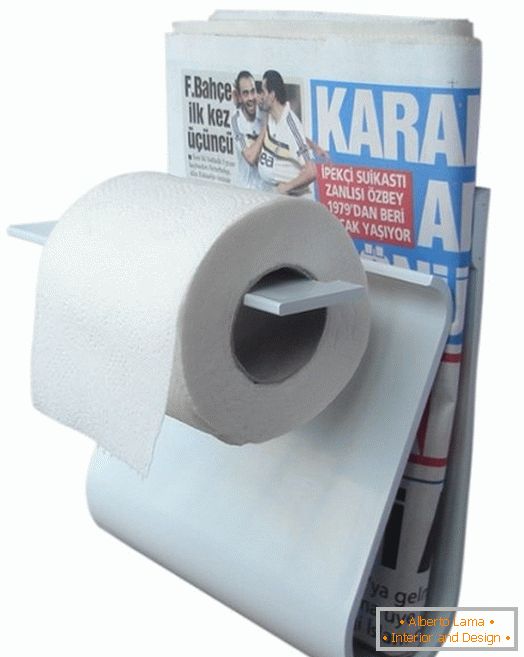 Nosilec toaletnega papirja s polico za časopis