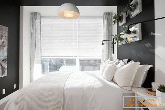 Prozorne zavese v spalnici - sodobno oblikovanje fotografije 2016