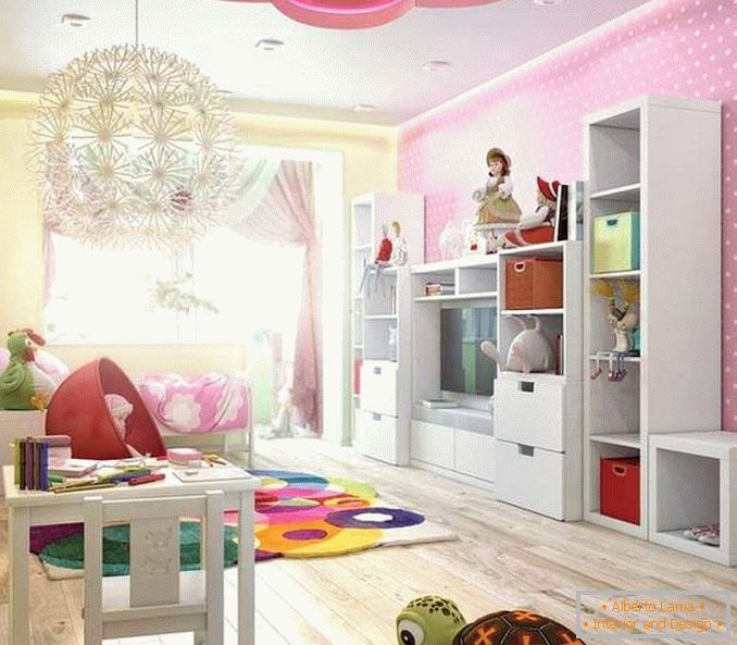 Oblikovanje otroške sobe v notranjosti dvosobnega stanovanja - fotografija