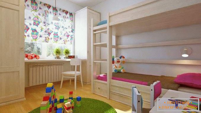 Oblikovanje dvosobnega apartmaja z otroško sobo za dva otroka