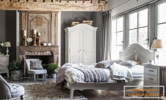 Oblikovanje spalnice v slogu Provence - фото с идеями декора
