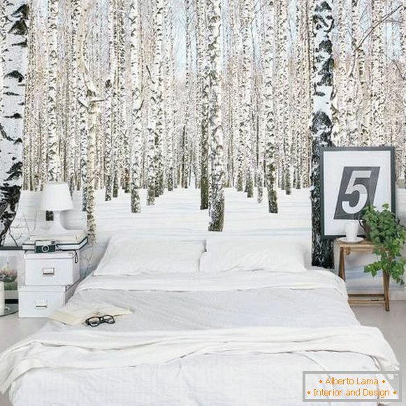 Foto ozadja za spalnico Birches