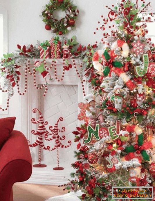 Okraski za božično drevo - v naravi - sladkarije