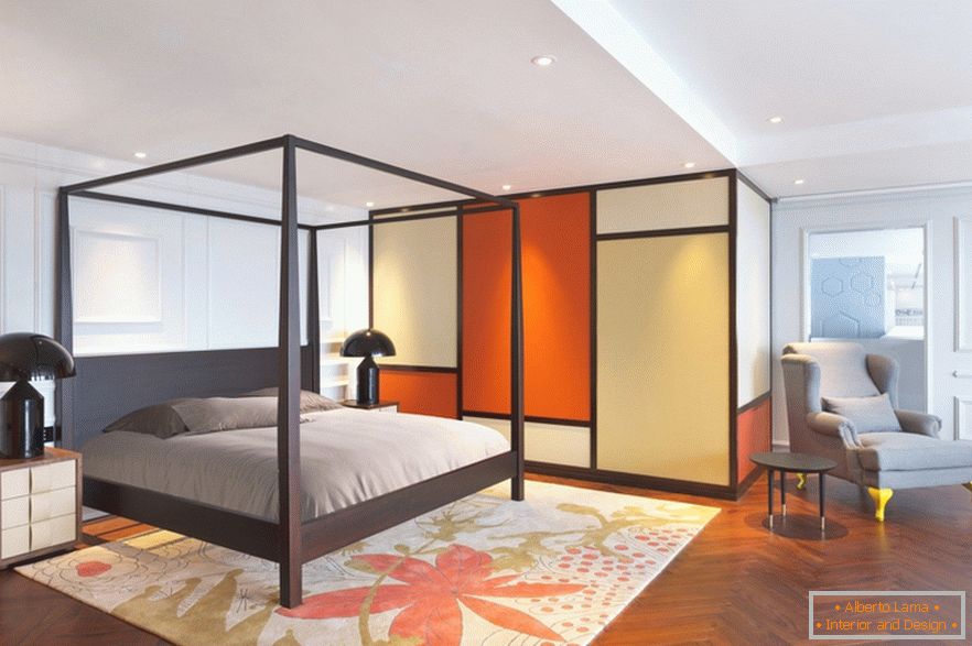 Oranžno Spalnica eleganten studio apartma v Pekingu