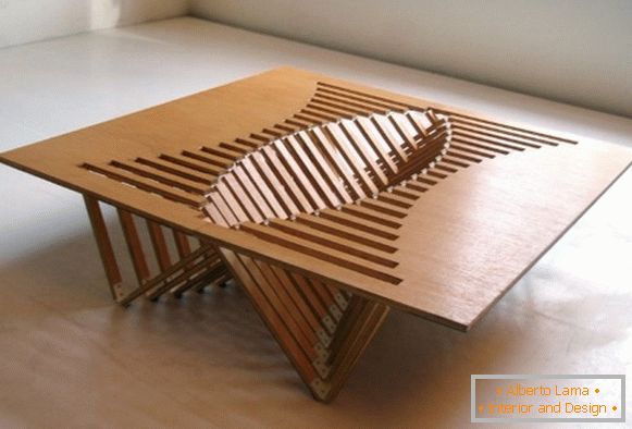 Kava miza iz vezanega lesa, foto 43