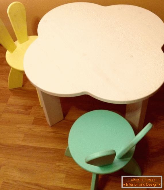Otroška miza iz vezanega lesa, foto 58