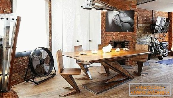 miza za kuhinjo v slogu podstrešja, fotografija 20