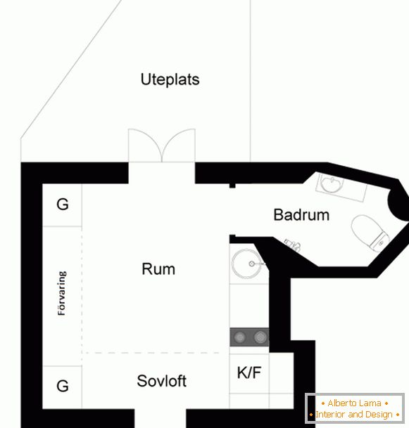 Postavitev majhnega studijskega apartmaja na Švedskem