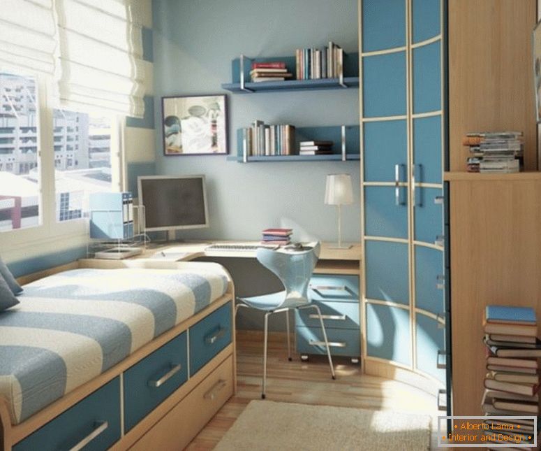 fascinantne-ideje-za-najstniško-spalnice-dekor-z-ozko omaro