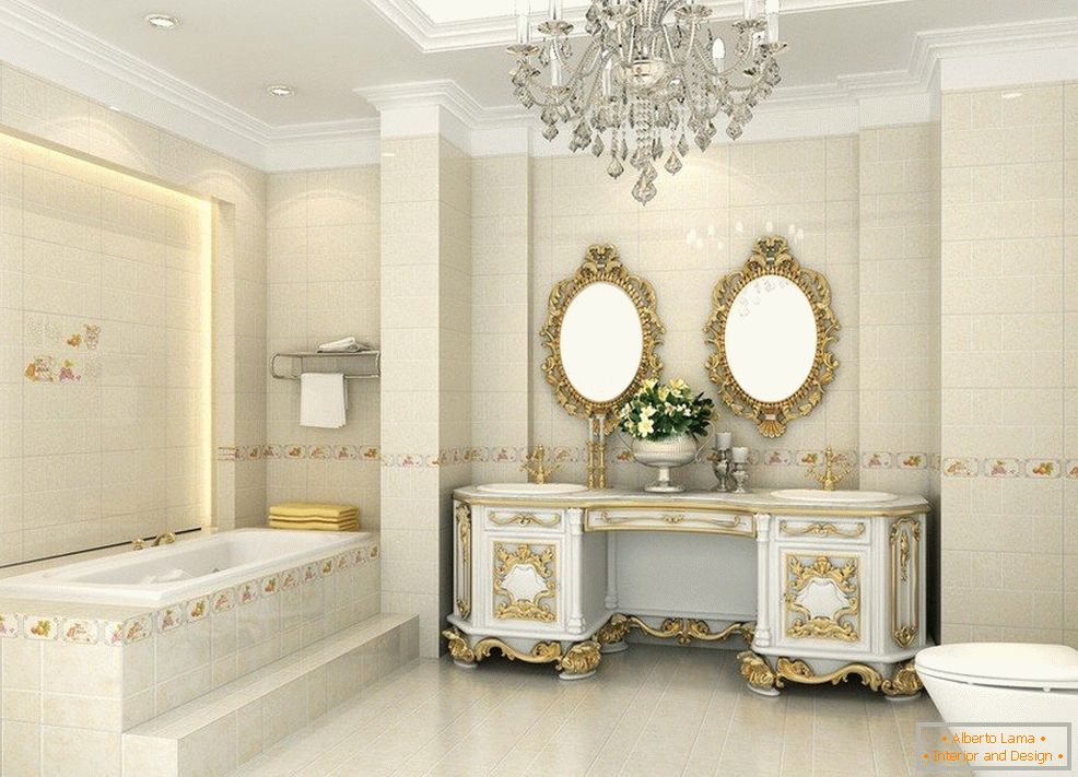 Osvetlitev v kopalnici v klasičnem slogu