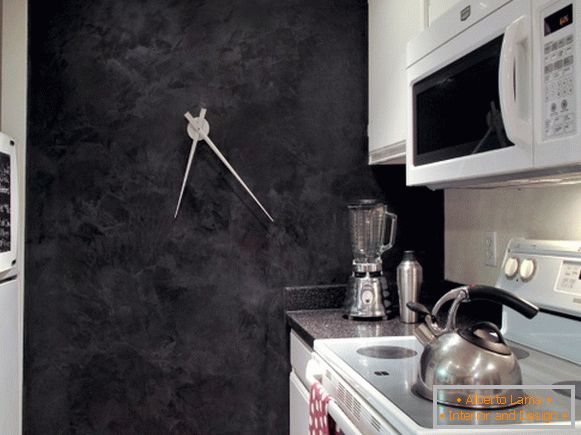 Črn beneški štukature v kuhinji fotografija