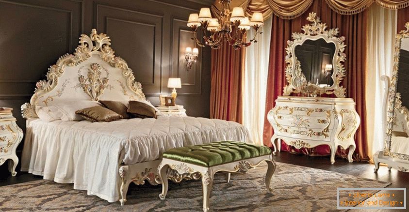 Notranjost spalnice v viktorijanskem stilu