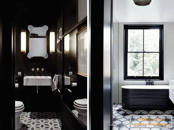 Elegantna kopalnica in WC v črni barvi