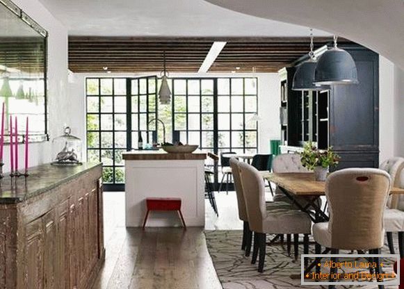Zasnova kuhinje in jedilnice v moderni zasebni hiši