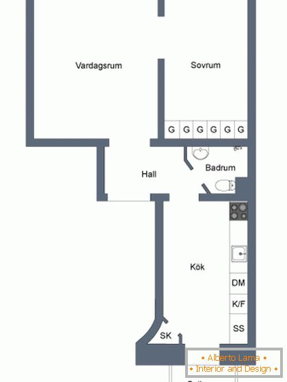 Elegantna notranjost švedskega stanovanja