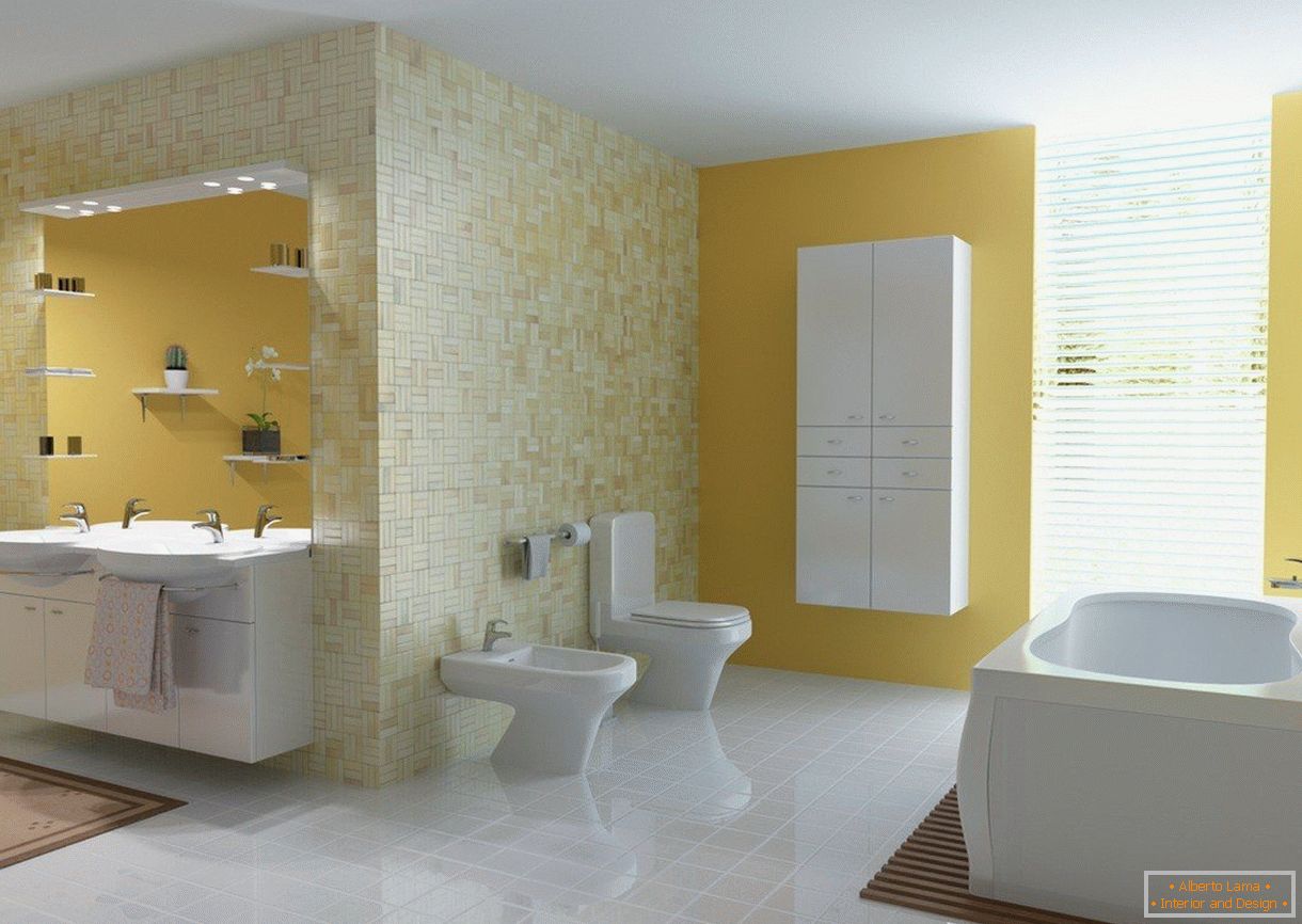 Rumeno-bela kopalnica