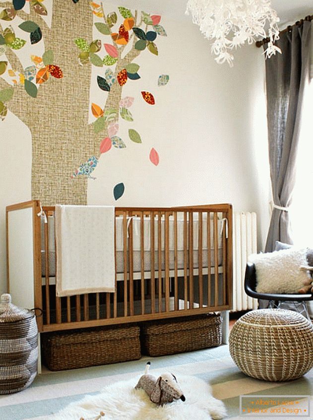 Okrasite steno v otroški vrtici s takšnim drevesom