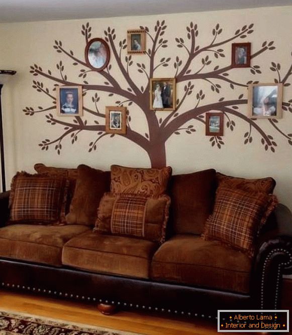 Družinsko drevo v dnevni sobi