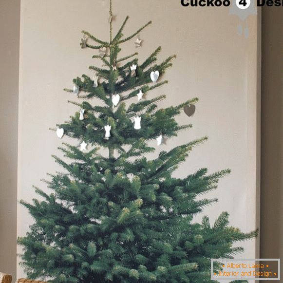 Božično drevo natisnjeno na tkanini
