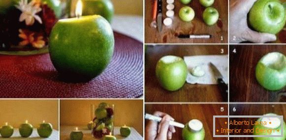 Svečniki iz jabolk