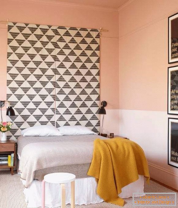 Kako okrasite steno v spalnici - fotografija dekorja za glavo