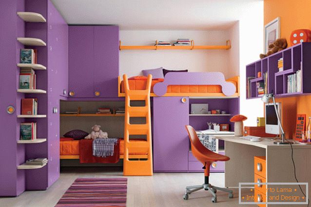 Violet oranžna zasnova za otroke